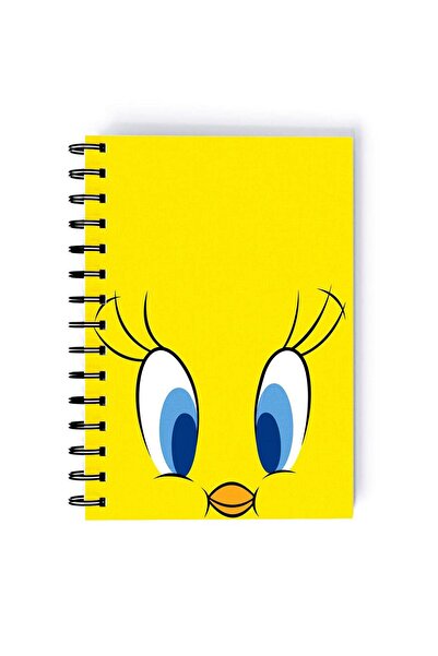 Generic Spiral A5 Notebook Retro Looney Tunes Face Pattern 90s Cartoon Aesthe...