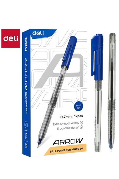 Generic Deli Q00930 Arrow Ballpoint Pens, 0.7mm Fine Point, Blue Ink, Smooth ...