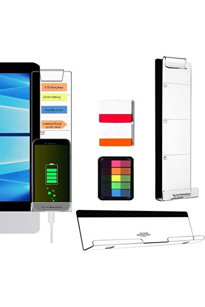 Generic 2 Pcs Acrylic Computer Monitor Memo Board (Right+Bottom) With 2 Packs...
