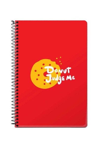 Generic Donut Judge Me Printed A5 Spiral Bound Notebook Red/Yellow/White