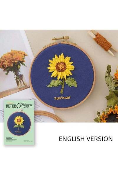 Generic Embroidery Kit for Beginners Adults and Kids, Flower-Sunflower Embroi...