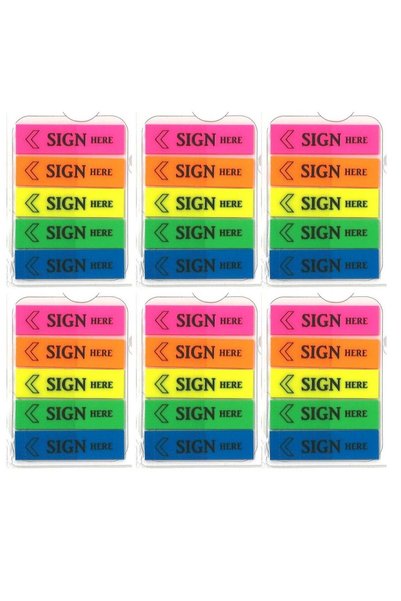 Generic 750-Piece Sign Here Page Marker Index Tabs Multicolour