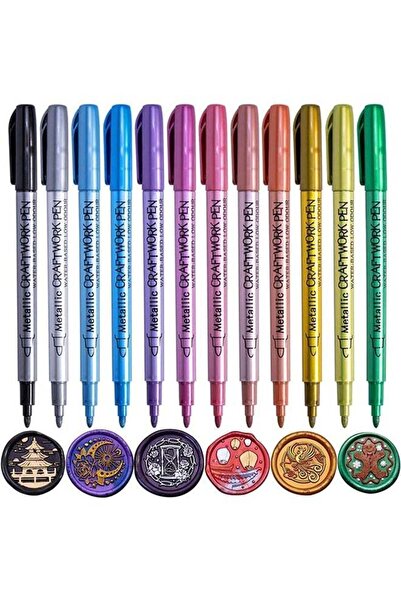 Generic Metallic Acrylic Paint Markers Set 12 Colours Metallic Pens for Colou...