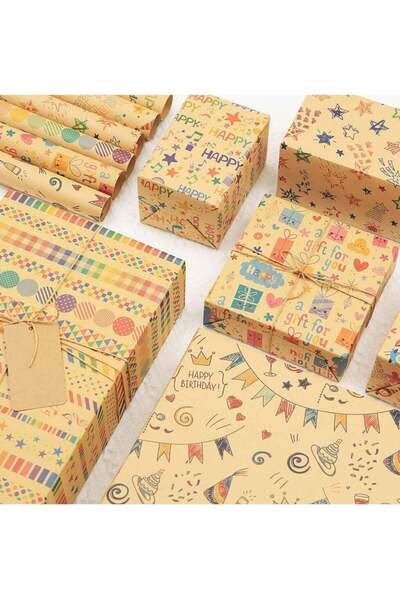 Generic Gift Wrapping Paper, 6 Sheets Gift Wrap for Birthday, Holiday, Weddin...