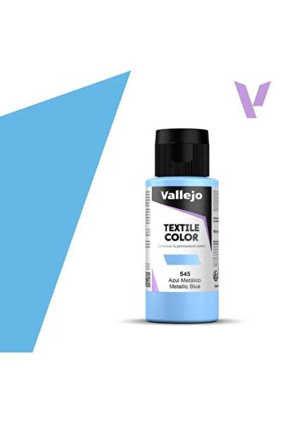 Generic Textile Fabric Paint Blue Metal 545 – 60ml Bottle Metallic Washable F...