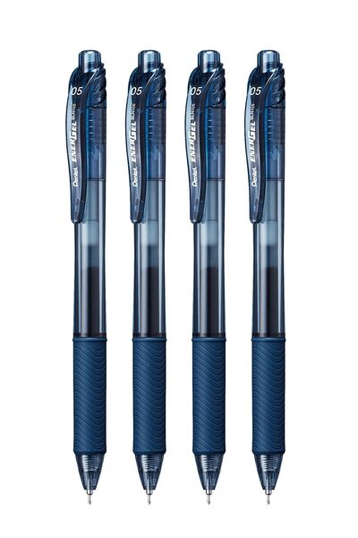 Generic 4-Piece Energel Gel Ink Pen 0.5mm Tip Navy Blue Ink