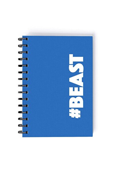 Generic Spiral A5 Notebook Typography Motivational Quote Beast Blue Aesthetics