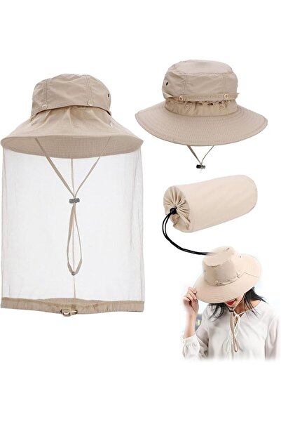 AZONEE Head Net Hat - Sun Bucket Hat with Hidden Mesh Net for Men & Women, Id...