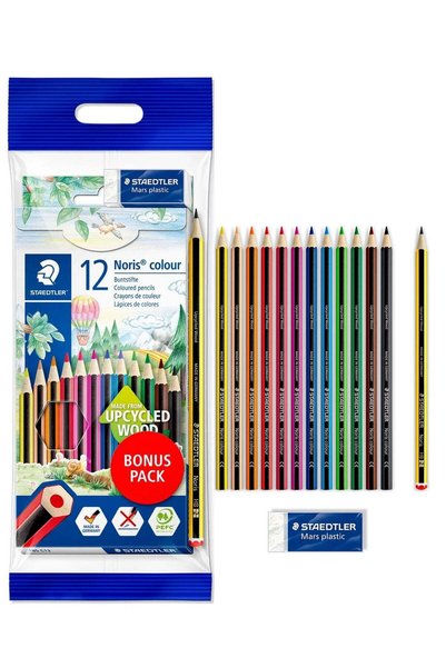 Generic 12-Piece Noris Colour Pencil With A Graphite Pencil And Eraser
