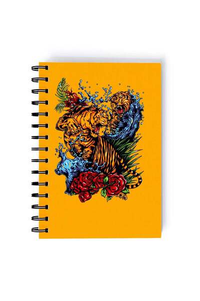 Generic Dragon Lion Rectangle Spiral A5 Notebook Multicolour