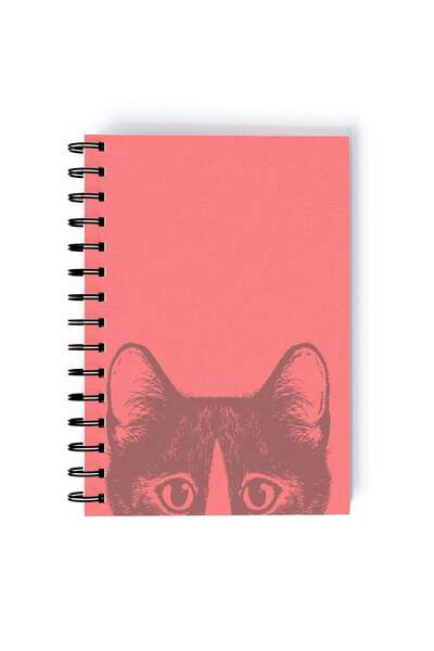 Generic Spiral A5 Notebook Cute Animal Cat Eyes Pink Aesthetics