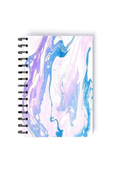 Generic Spiral A5 Notebook Marble Pattern Elegant Design neon Purple Blue Aes...