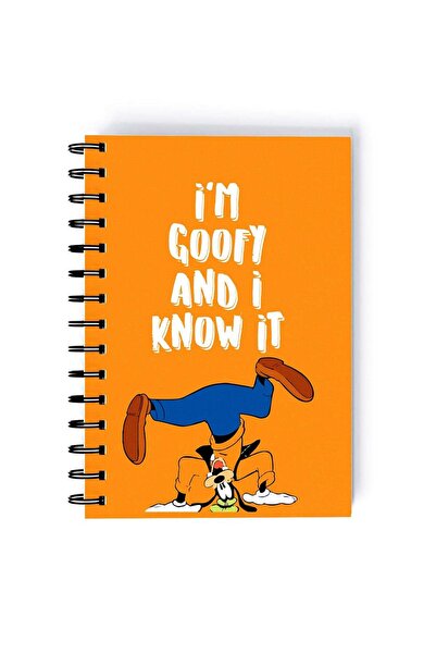 Generic I Am Goofy Printed Spiral A5 Notebook Orange/Blue/White