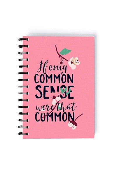 Generic Funny Common Sense Quote Rectangle Spiral A5 Notebook Multicolour
