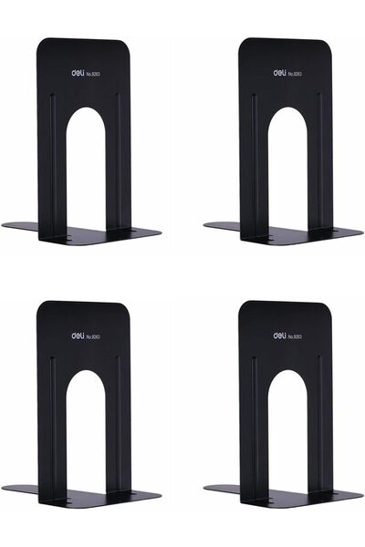 Generic Deli E9263 Heavy-Duty Steel Bookends, 9-Inch, Black, Set of 2