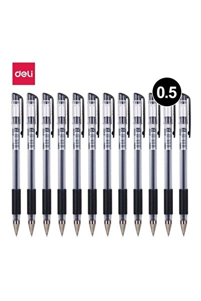 Generic Deli E6600 Black 0.5mm Gel Pens – Pack of 12