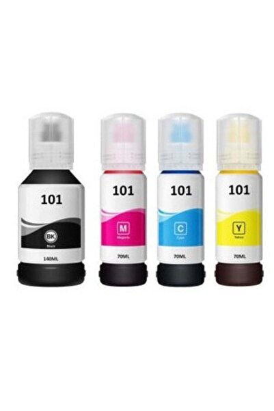Generic 101 Ink set Compatible for Epson for EcoTank 4-Pack Black Cyan Magent...