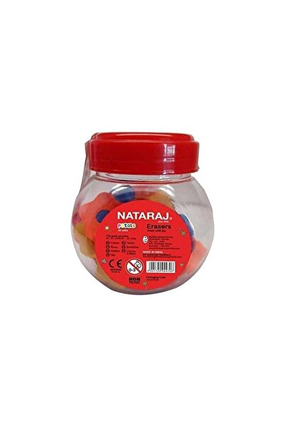 Generic NATARAJ Petals Erasers - 25 Multicolor Pieces in Jar
