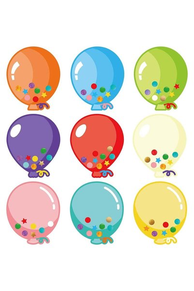 Generic 45 Pieces Colorful Balloons Cut-Outs, Balloon Accent Paper Cutout Bul...