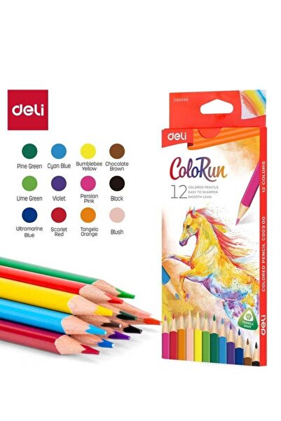 Generic Deli EC00300 Basswood Colored Pencils – 12 Triangular Colors