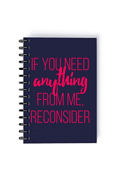 Generic Spiral A5 Notebook Funny Quote Office Life Reconsider Blue Aesthetics