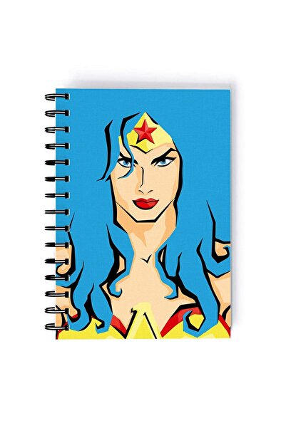 Generic Spiral A5 Notebook Wonder Woman Themyscira Minmal Blue Super Woman