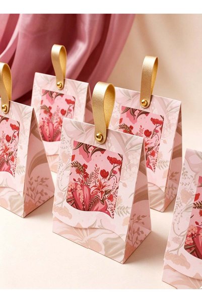 Generic 10PCS Rose Goodie Bags, Mini Gift Bags with PU Handle for Party Favor...