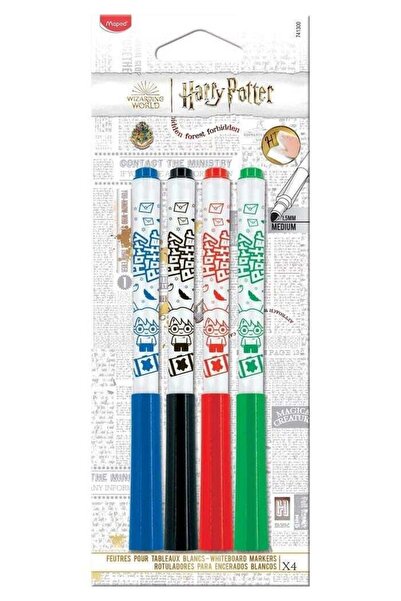 Generic Maped Harry Potter Whiteboard Markers Set - 4 Colors: Blue, Black, Re...