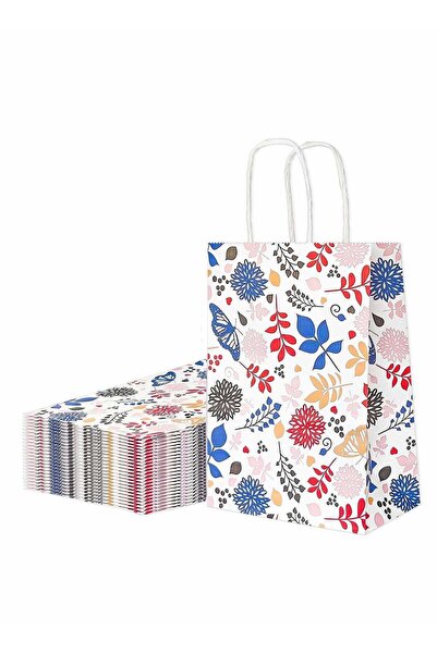 Generic Floral Paper Party Favor Bags - 8.7x6.3x3.1 Inch-12PCS