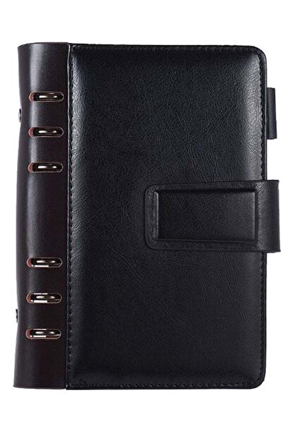 Generic A6 Loose Leaf Spiral Notebook Black