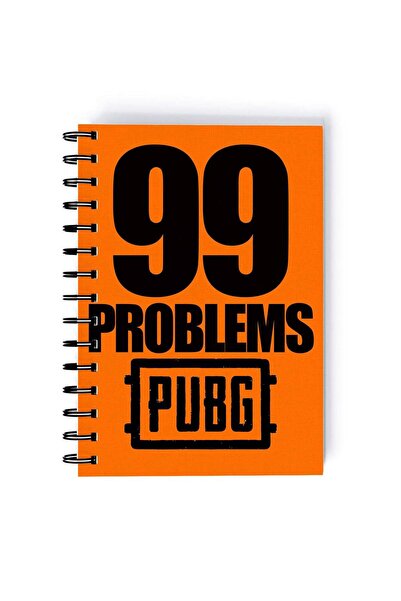 Generic Spiral A5 Notebook PUBG For Gaming Fan 99 Problems Orange