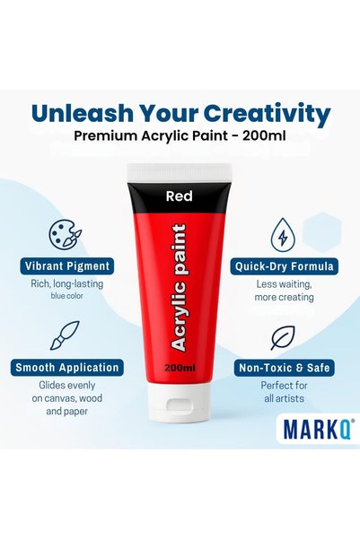 Generic Acrylic Paint 200 ml Tube – Rich, Highly Pigmented Non-Toxic Artist C...