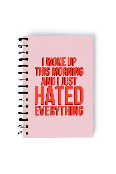 Generic Spiral A5 Notebook Typography Motivational Quote I woke up Hated Aest...
