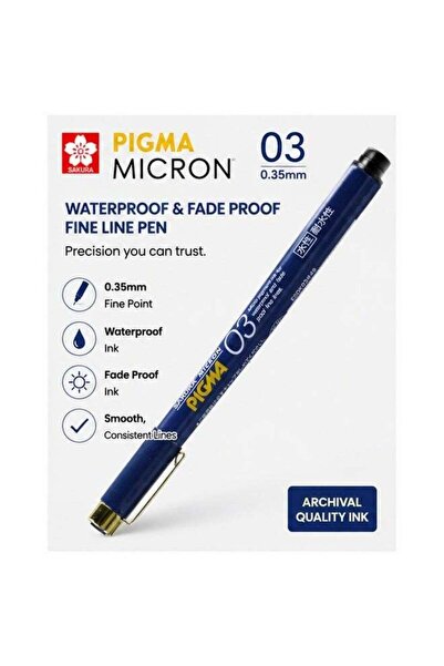 Generic SAKURA Pigma Fineliner Pen ESDK03#49, 0.3 mm, Black, Pigment Ink, 1 p...