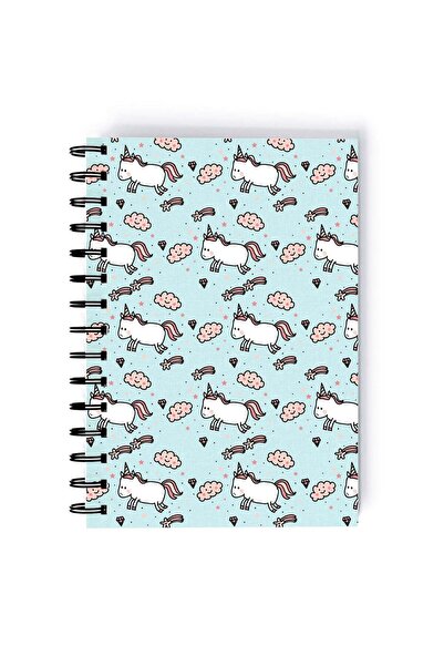 Generic Spiral A5 Notebook Pattern Cute Animal Sheep Light Blue Aesthetics