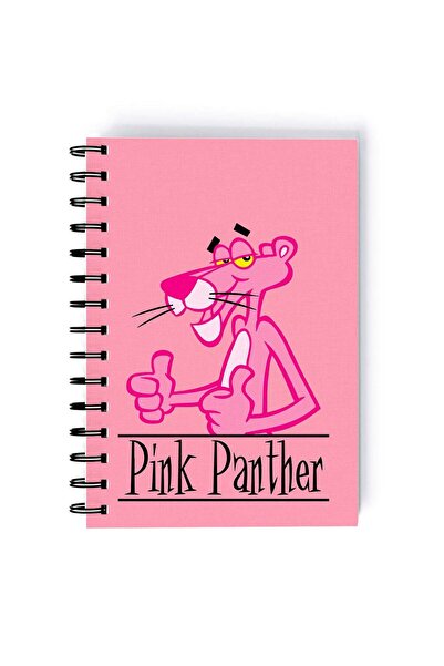 Generic Proud Pink Panther Printed Spiral A5 Notebook Pink/Yellow/Black