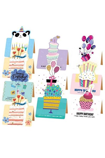 Generic 10 Packs 3D Handmade Birthday Cards Bulk, Unique Greeting Cards for W...