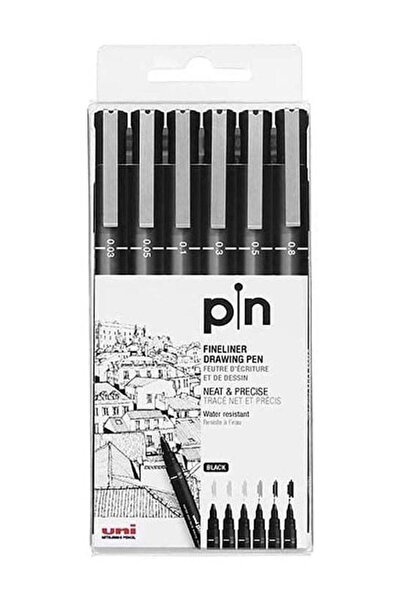 Generic 6-Piece Fineliner Pen Set Black
