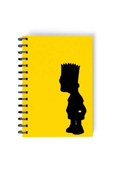 Generic Simpson Shape Printed Spiral A5 Notebook Yellow/Black