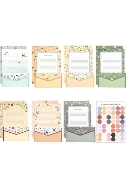 Generic 64 Pcs Stationery Paper Envelopes Set Includes 42 Lined Writing Paper...