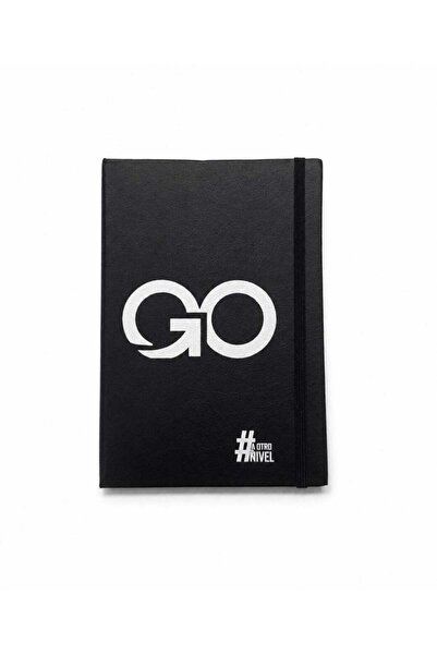 Generic GO A Otro Nivel Black Hardcover Blank Notebook Journal with Elastic C...