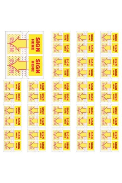 Generic 1250 Pcs/ 25 Boxes Sign Here Tabs 1 Inch Yellow Arrow Flags Date Sign...