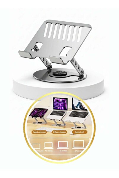 Generic 360° Rotating Laptop Stand for Desk, Adjustable Height Riser, Foldabl...