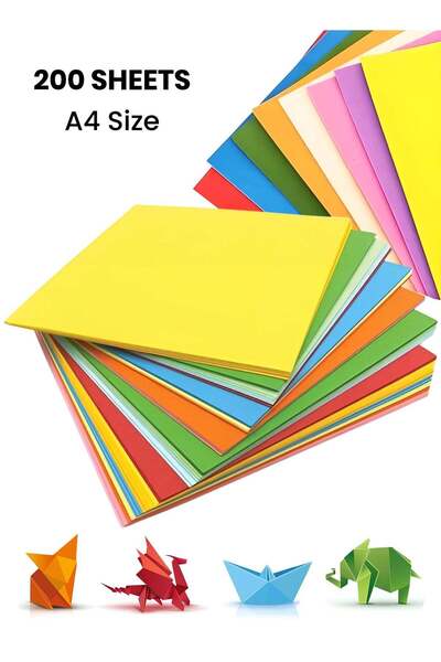 Generic 200 Sheets Colored Paper, A4 80gsm Color Paper sheets for Decorating ...