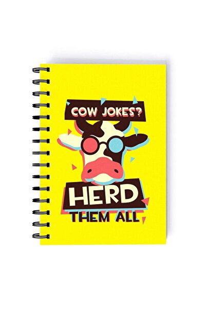 Generic Cow Jokes Rectangle Spiral A5 Notebook Multicolour