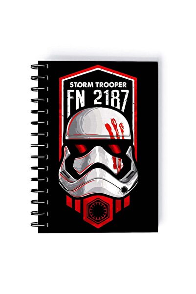 Generic Spiral A5 Notebook Star Wars Storm Trooper Red White Mandalorian
