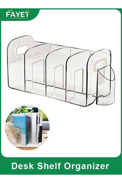 Generic Clear Desktop Shelf Organizer, Transparent Acrylic/Plastic Desk Books...