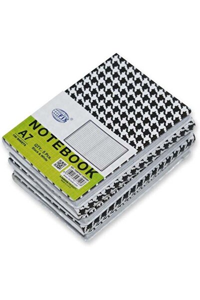 Generic FIS A7 Soft Cover Notebook, 100 Pages Black/White Pack of 5 Pieces Bl...