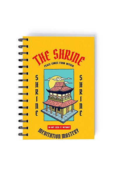 Generic Pagoda Design Rectangle Spiral A5 Notebook Multicolour