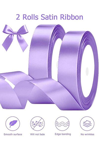 Generic 2 Rolls Light Purple Satin Ribbon - 20mm x 22M(25 Yards) Fabric Satin...